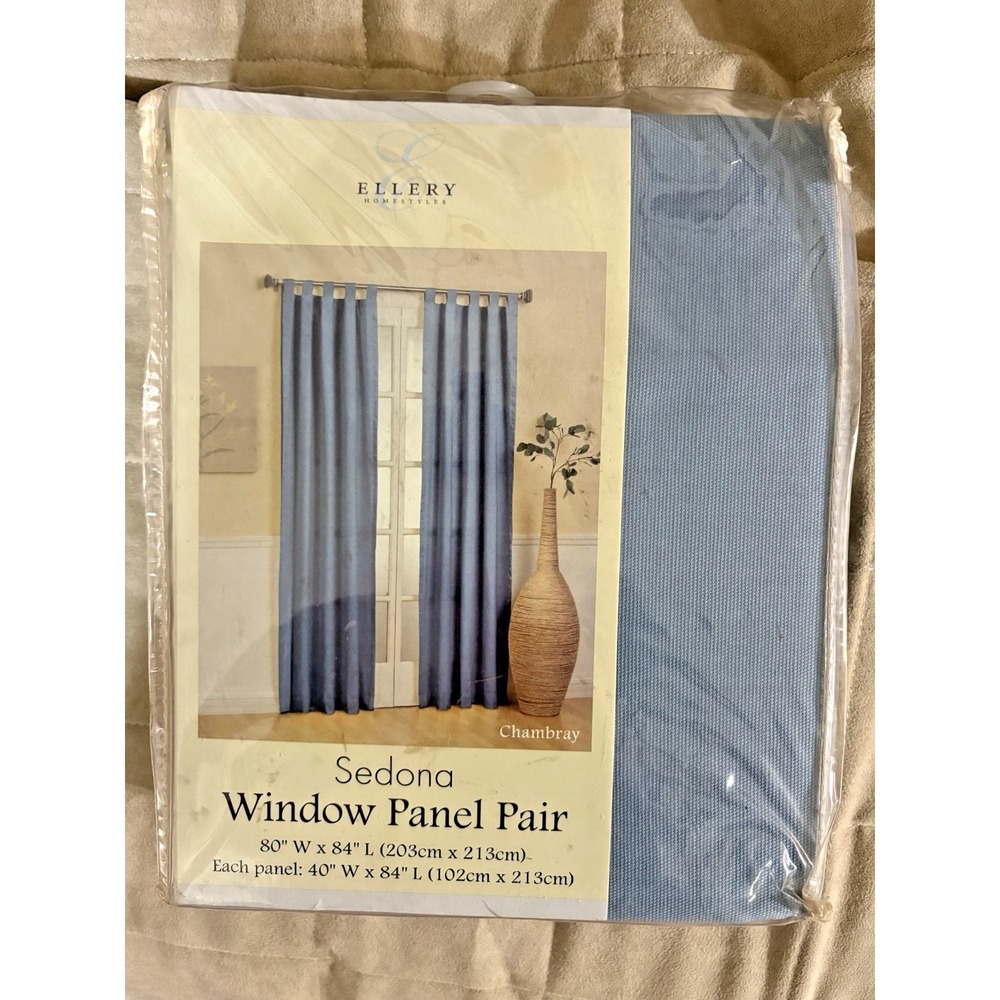 Ellery Homestyle Sedona Chambray Window Panel Pair (2) Each 40 W X 84 L